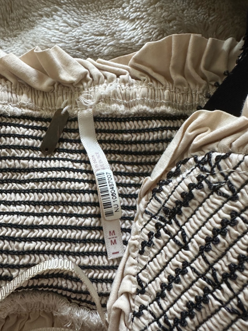 Free People Cream Maxi Dress with Navy Strap Detail - Picture 4 of 6